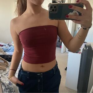 Burgundy brandy Tube Top